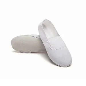 Chaussons danse homme semelle cuir (blancs)