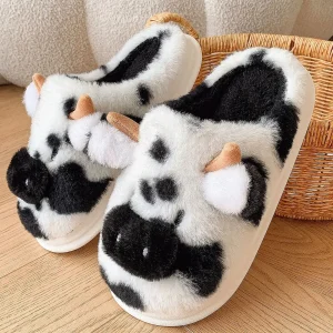 Chaussons vache rigolos confort antidérapants
