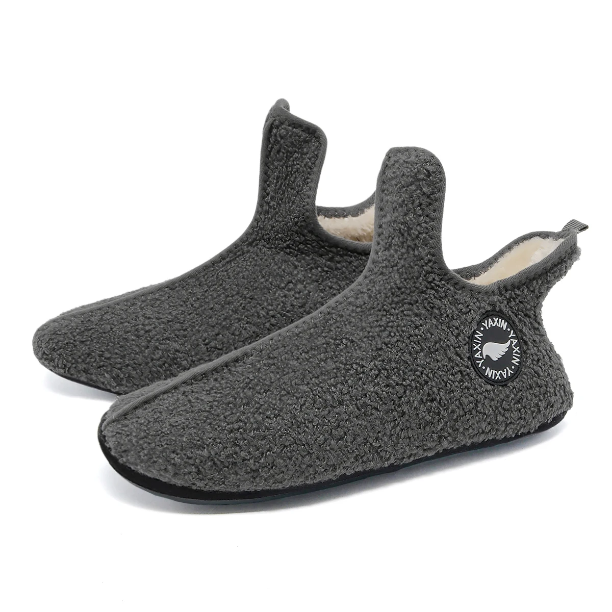 Chaussons rigolos homme peluche cocooning Bleu-ciel – Image 7