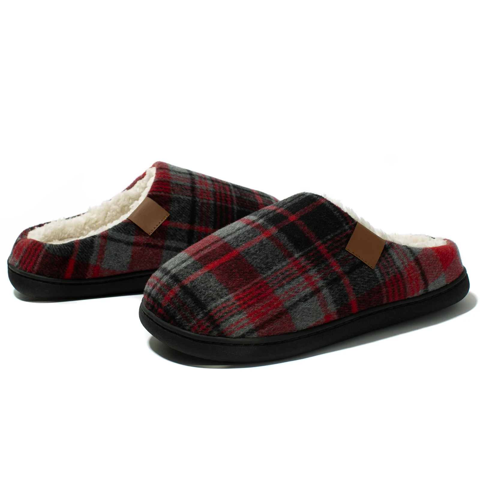 Charentaises homme chaudes traditionnelles Gris et rouge – Image 3