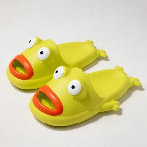 Chaussons grenouille confort maison vert clair