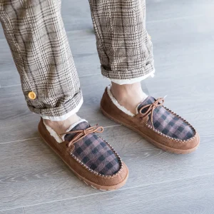 Chaussons cuir homme luxe doublés mouton chaud