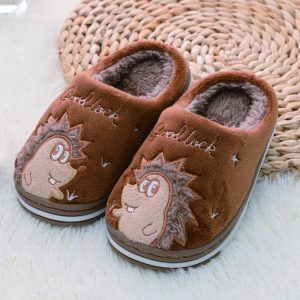 Chaussons mules garçon | Hérisson marron
