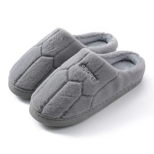 Chaussons homme peluche | Sport gris