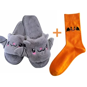 Chaussons et chaussettes Halloween Chauve-Souris – pour homme et femme
