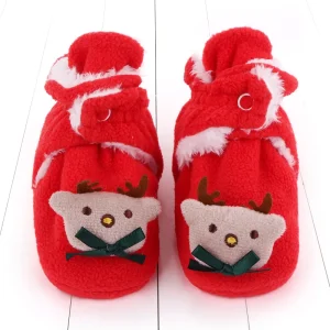 Chaussons Noël bébé garçon renne rigolo