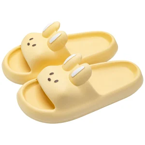Chausson lapin avec oreilles jaunes