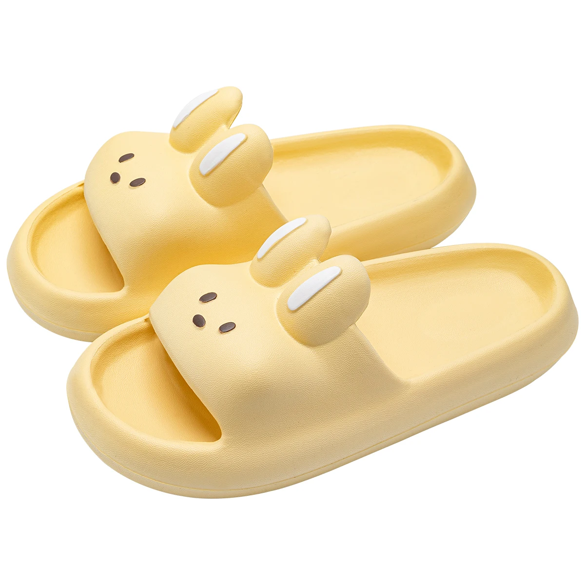 Chausson lapin avec oreilles jaunes