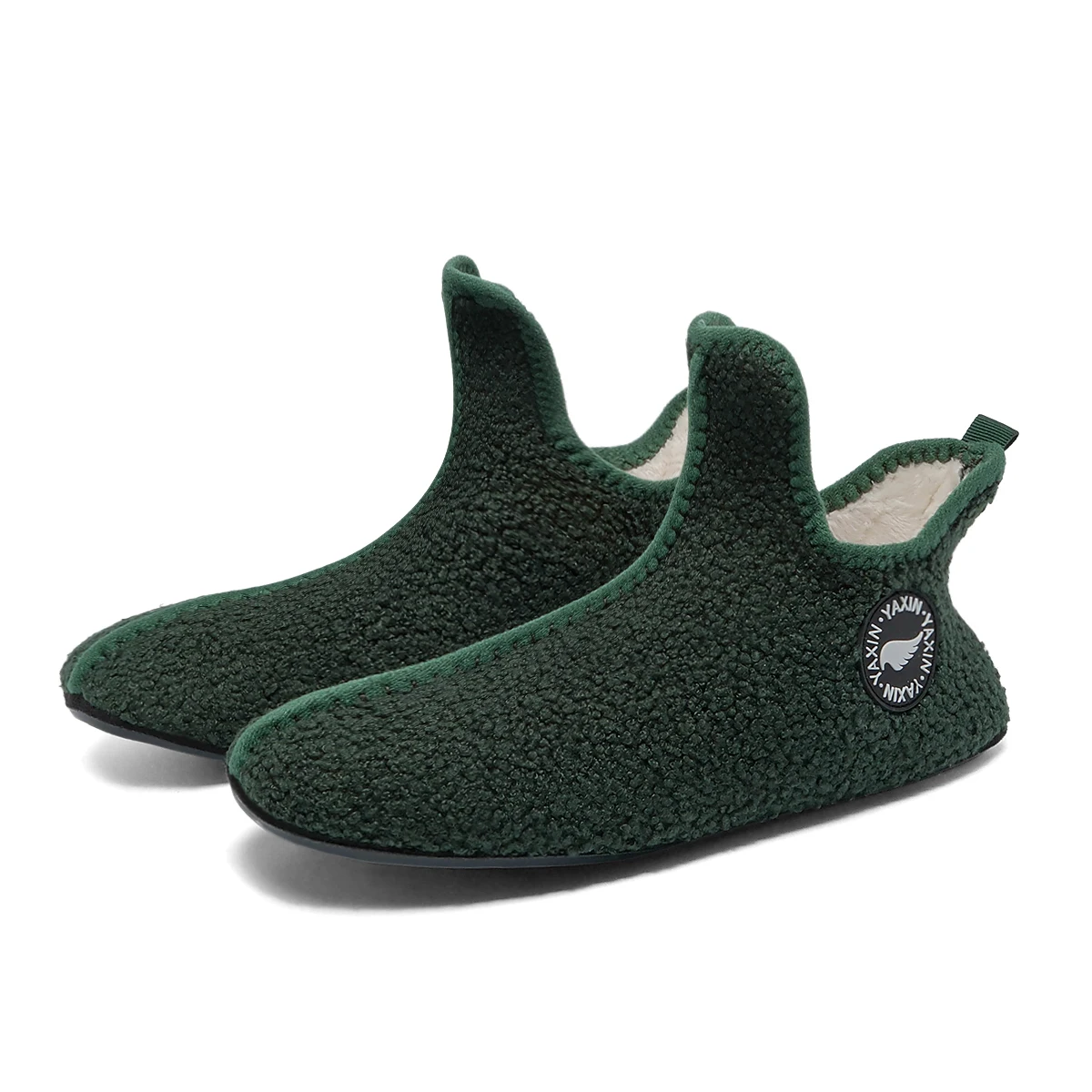 Chaussons rigolos homme peluche cocooning Bleu-ciel – Image 3