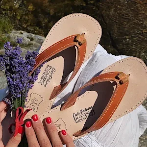 TONG CUIR SAUMANE MIXTE – ARTISAN – Made in France