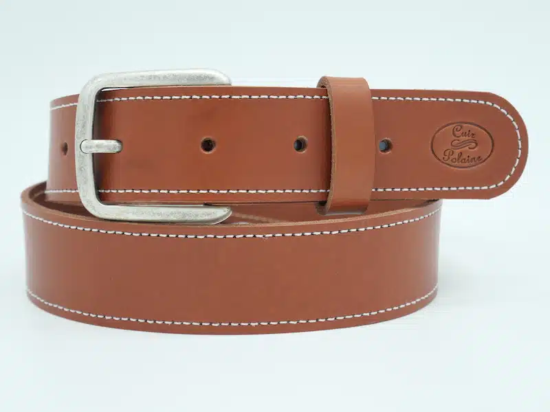 CEINTURE CLASSIQUE FEMME 4 CM EN CUIR PLEINE FLEUR – ARTISAN – Image 2