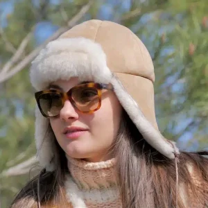 CHAPKA ADULTE MIXTE FOURRÉE EN PEAU LAINÉE 100 % AGNEAU VÉRITABLE – ARTISAN