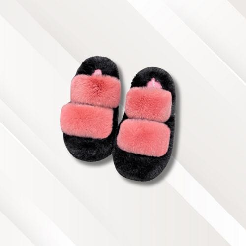 Chaussons femme mules | Poils longs