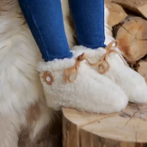 CHAUSSONS EN LAINE DE MOUTON ET AGNEAU ENFANT – ARTISAN