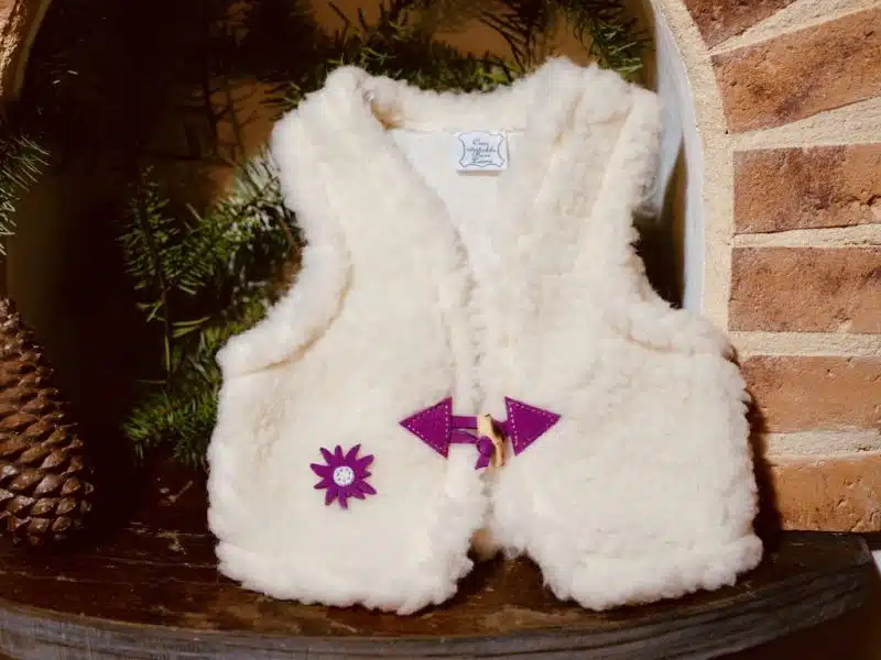 GILET BÉBÉ D’AMOUR MIXTE SANS MANCHES EN LAINE DE MOUTON – ARTISAN – Image 6