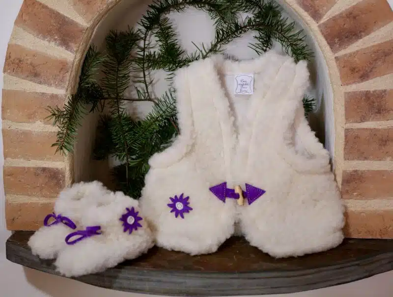 GILET BÉBÉ D’AMOUR MIXTE SANS MANCHES EN LAINE DE MOUTON – ARTISAN – Image 7