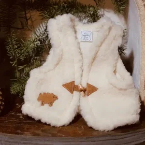GILET BÉBÉ D’AMOUR MIXTE SANS MANCHES EN LAINE DE MOUTON – ARTISAN