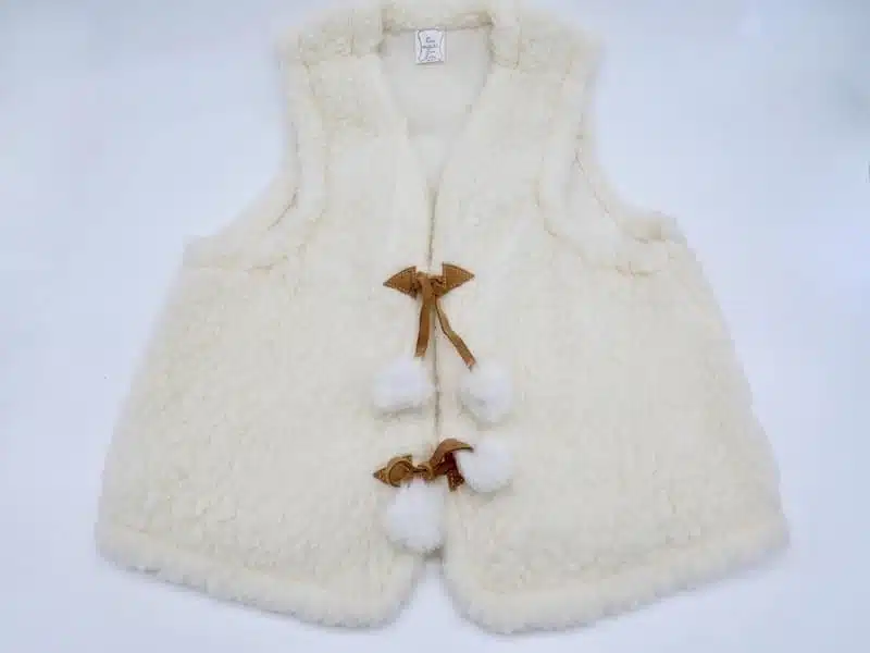 GILET ADULTE MIXTE SANS MANCHES 100 % LAINE DE MOUTON – ARTISAN – Image 3