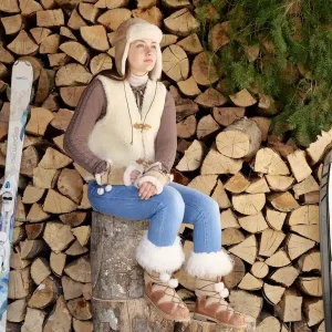 GILET ADULTE MIXTE SANS MANCHES 100 % LAINE DE MOUTON – ARTISAN