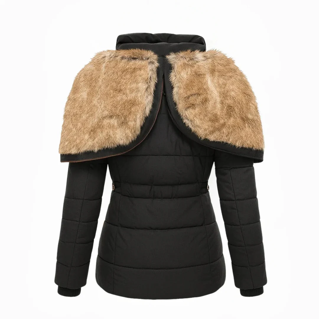 Manteau d’hiver femme élégant avec col en fausse fourrure – Image 2