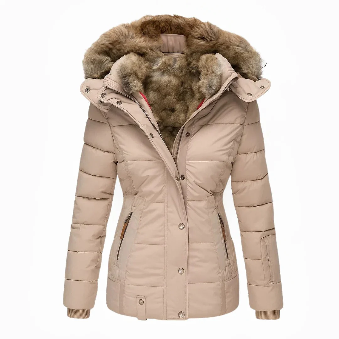 Manteau d’hiver femme élégant avec col en fausse fourrure – Image 7