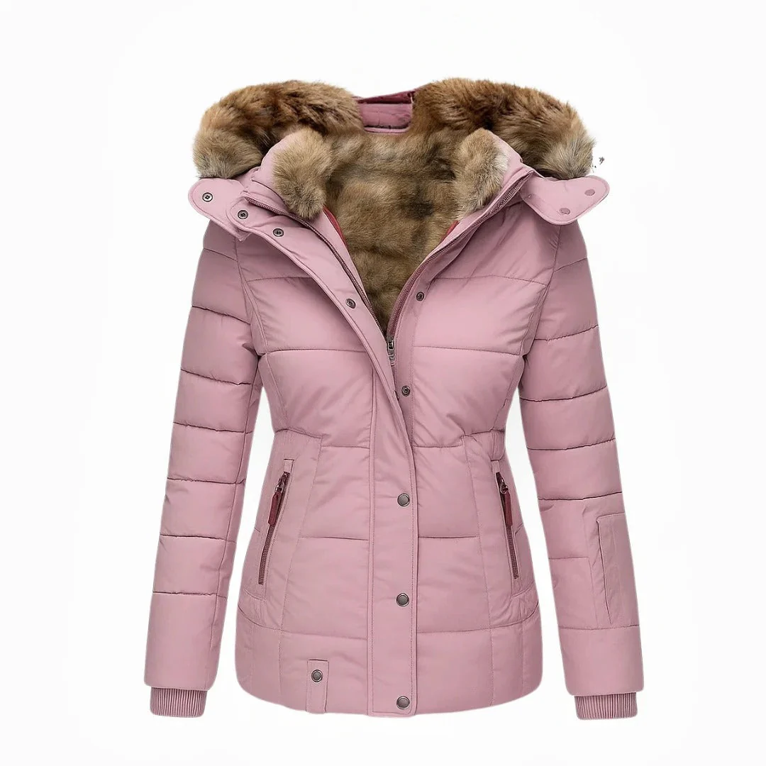 Manteau d’hiver femme élégant avec col en fausse fourrure – Image 8