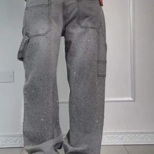 Jean ample pour femme avec strass