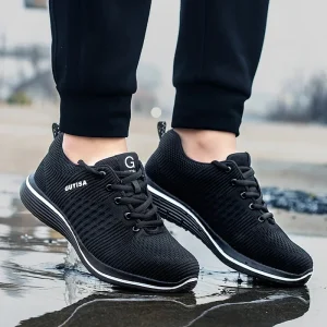 Baskets de Sécurité SPRINT BLACK - Chaussures de Travail S3 Ultra-Souples [Noir & Liseré Blanc]