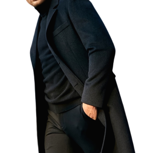 Manteau long homme ajusté raffiné