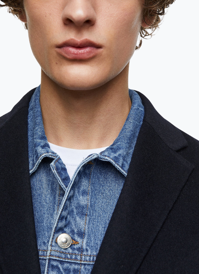 Manteau bleu homme Charme urbain – Image 4