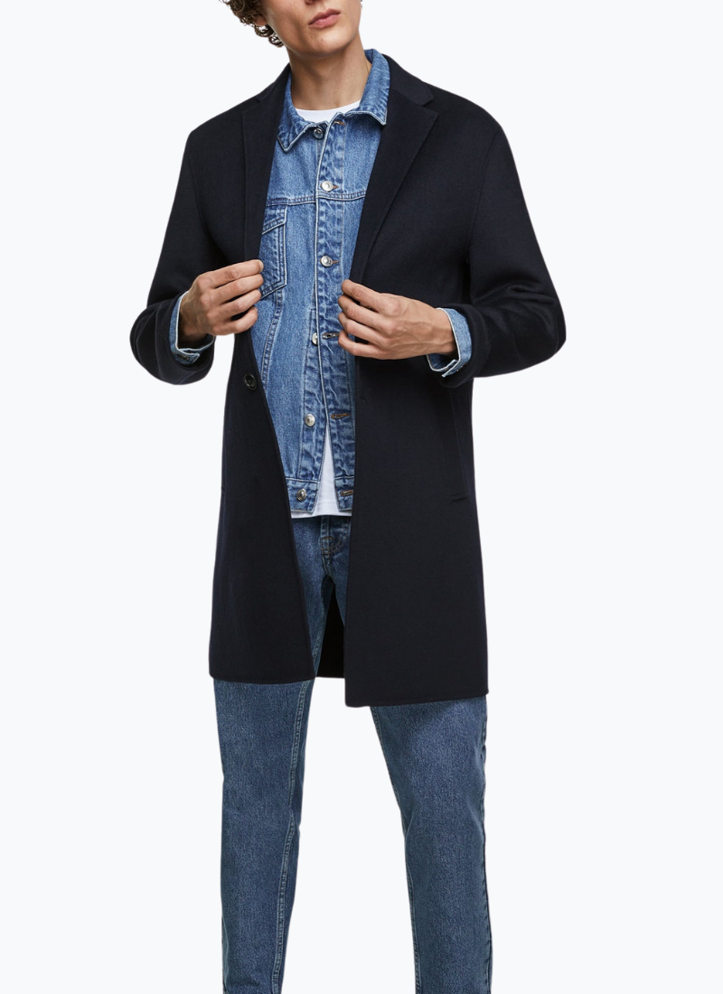 Manteau bleu homme Charme urbain – Image 2
