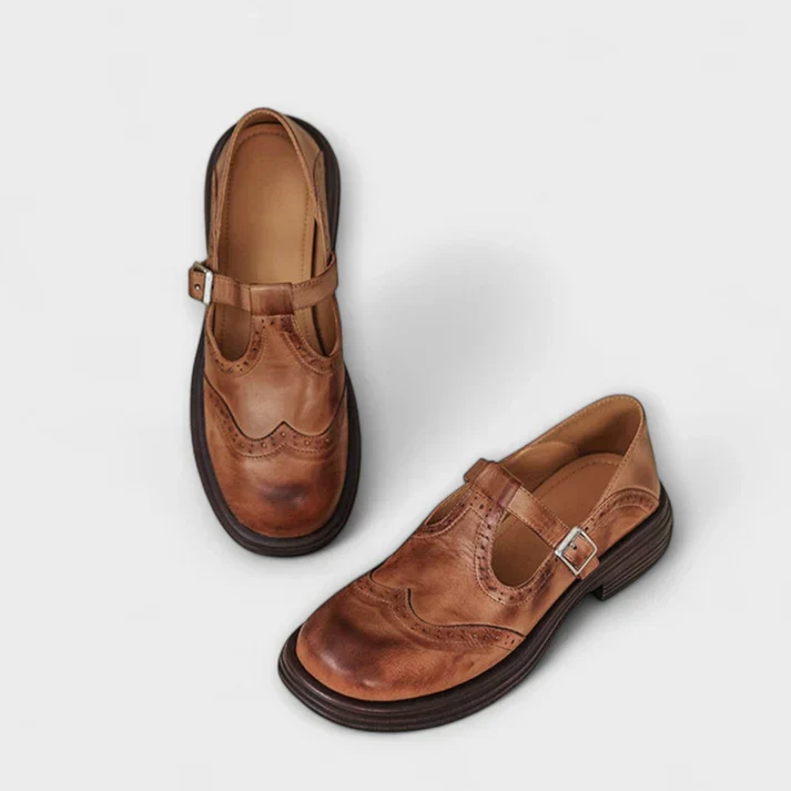 Chaussures confortables en cuir pour femme avec fermeture velcro – Image 7