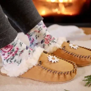 MULES MOCASSIN ADULTES MIXTES EN CUIR FOURRÉES 100 % LAINE DE MOUTON – ARTISAN