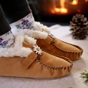 PANTOUFLES MOCASSIN ADULTES MIXTES EN CUIR FOURRÉES 100 % LAINE DE MOUTON – ARTISAN