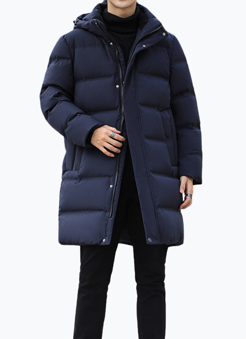 Parka homme bleu quiltée robuste – Image 7
