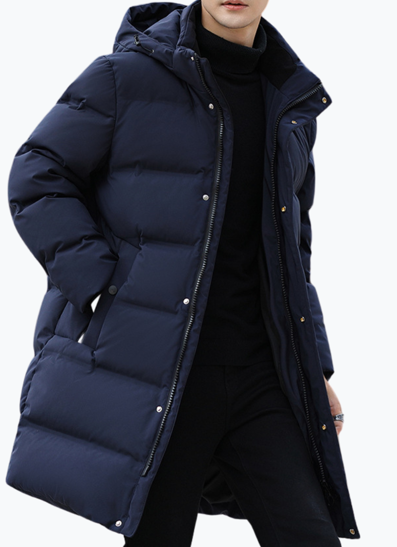 Parka homme bleu quiltée robuste – Image 6