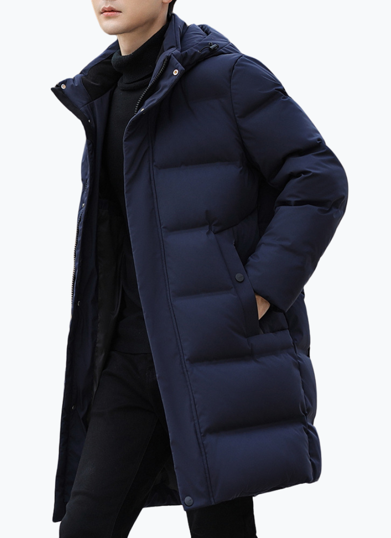 Parka homme bleu quiltée robuste – Image 5