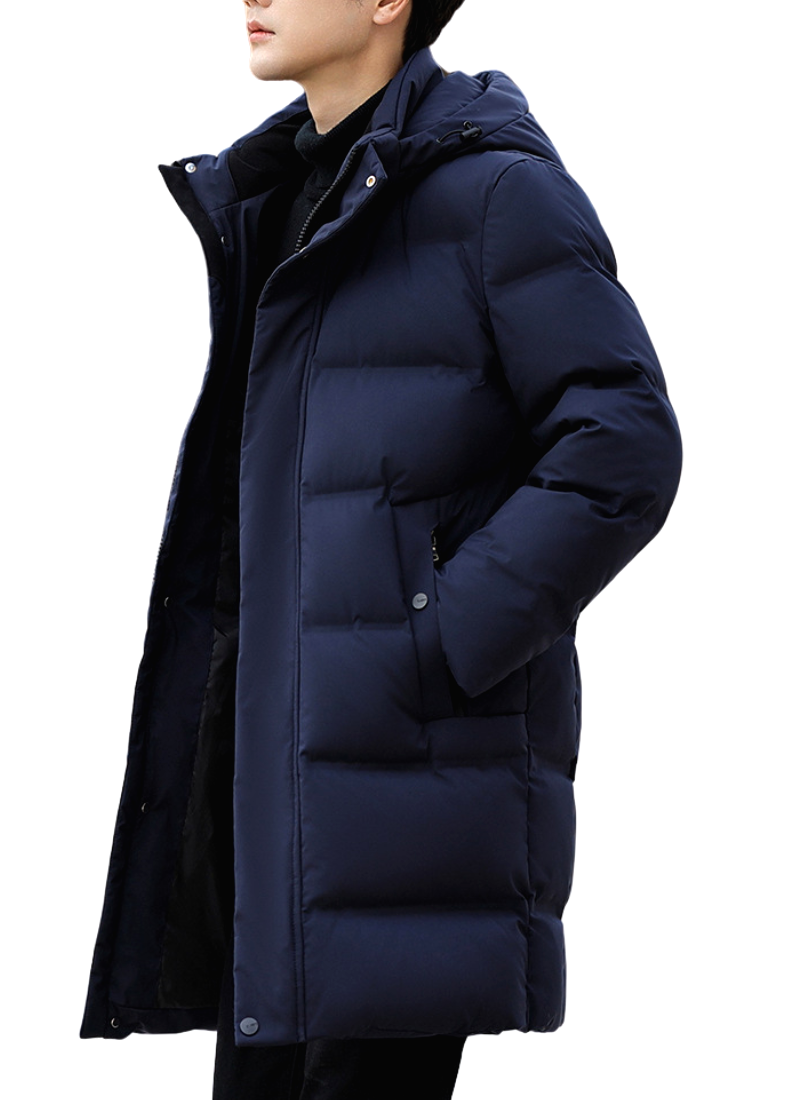 Parka homme bleu quiltée robuste – Image 4