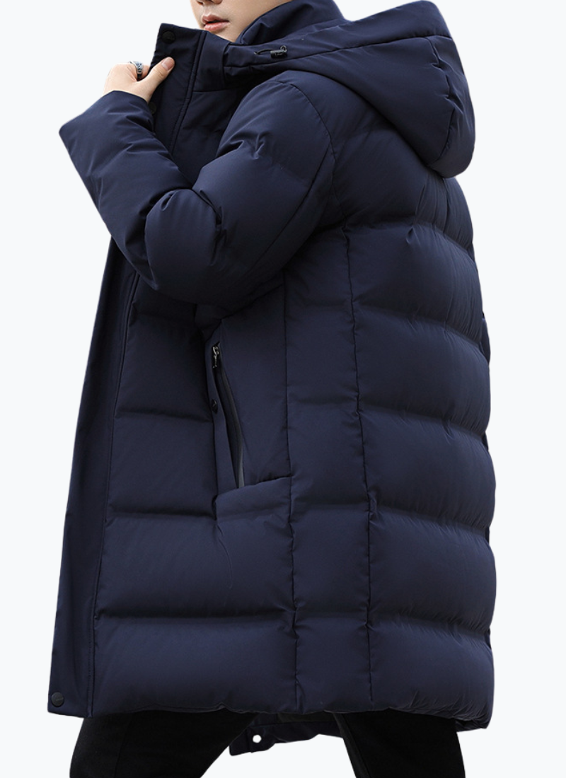 Parka homme bleu quiltée robuste – Image 3