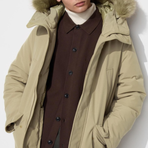 Parka homme taupe fourrure amovible