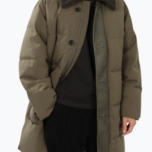 Parka longue homme kaki col douillet