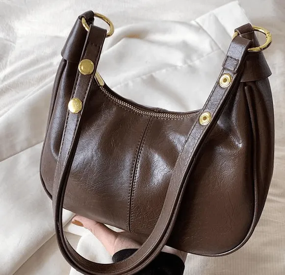 Sac cabas vegan élégant avec anneaux dorés – Image 3