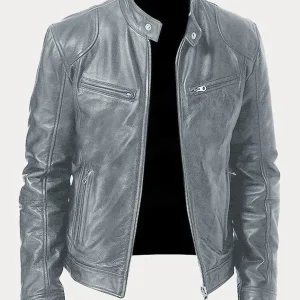 Veste en cuir décontractée