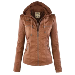 Veste femme en simili cuir élégante