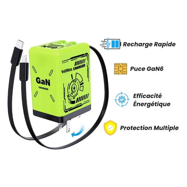 Chargeur rapide universel avec câbles intégrés