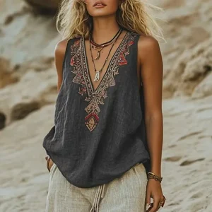 Débardeur vintage ethnique femme