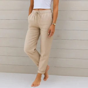 Pantalon en lin stretch respirant