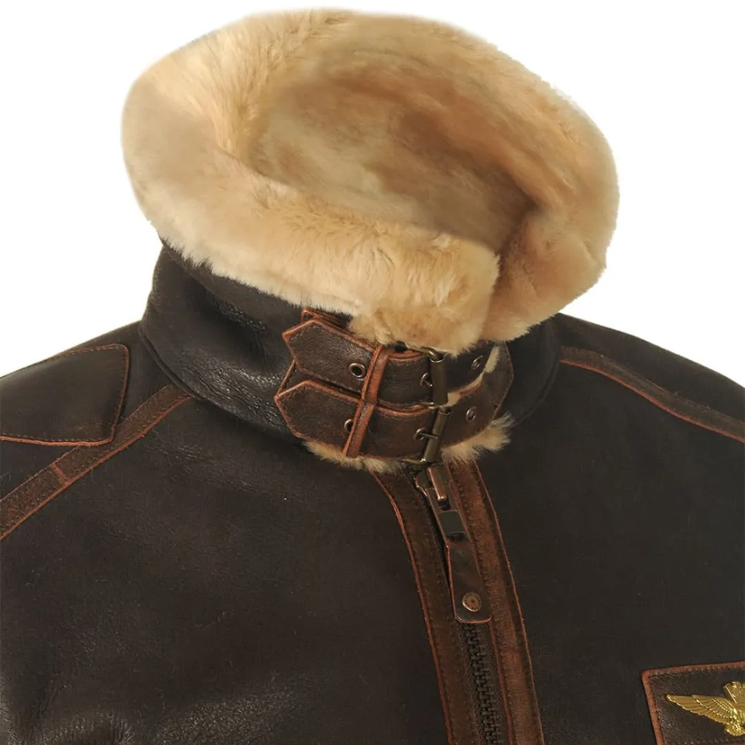 Blouson aviateur classique avec col en fourrure – Image 3