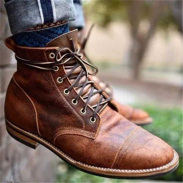 Bottes en cuir vintage homme – Image 5