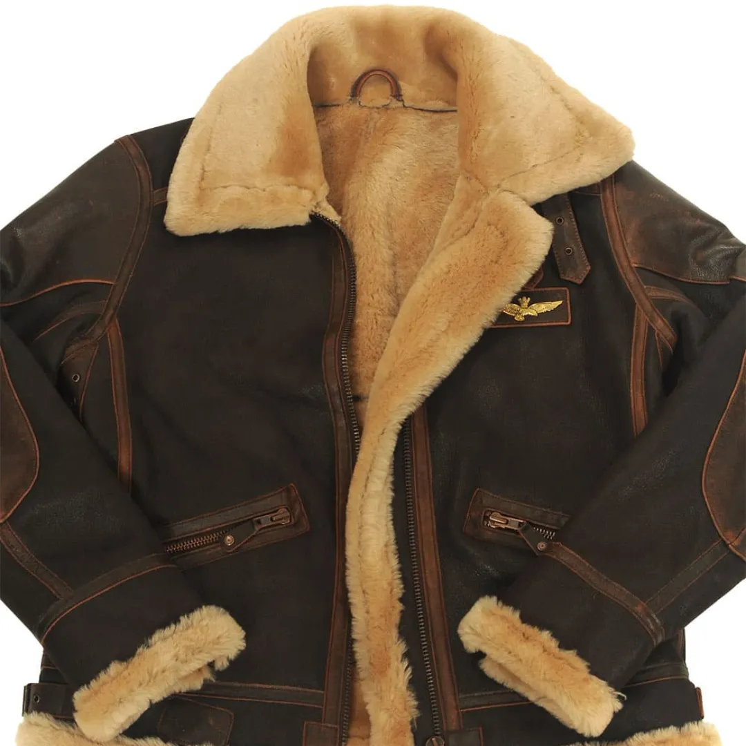 Blouson aviateur classique avec col en fourrure – Image 4